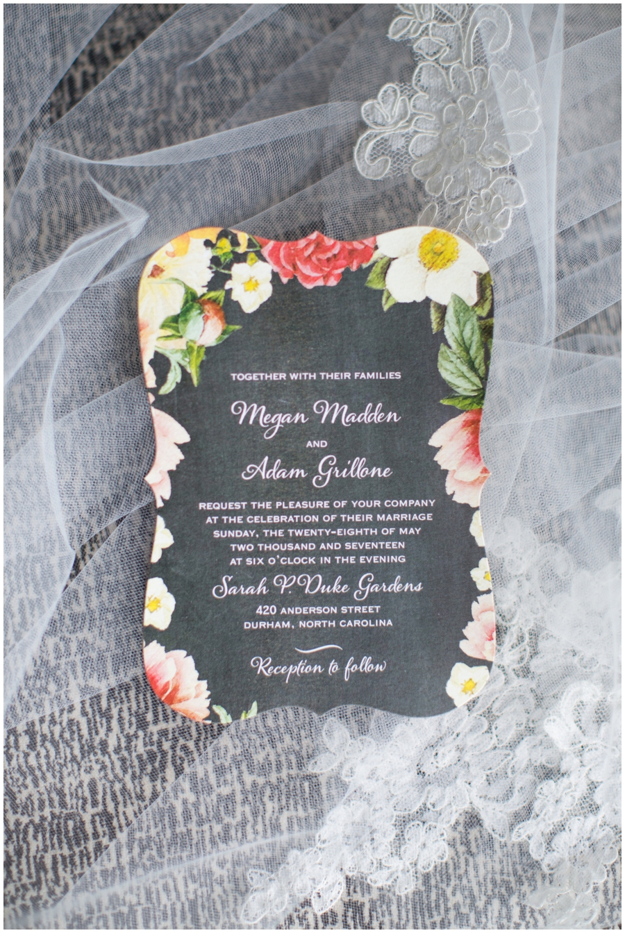 floral print wedding invitation