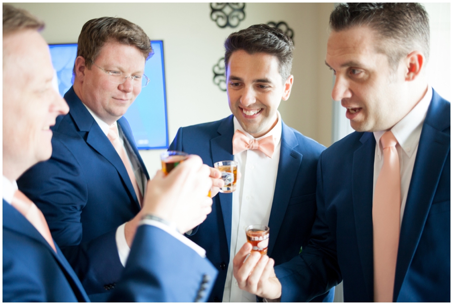 groom and groomsmen cheers