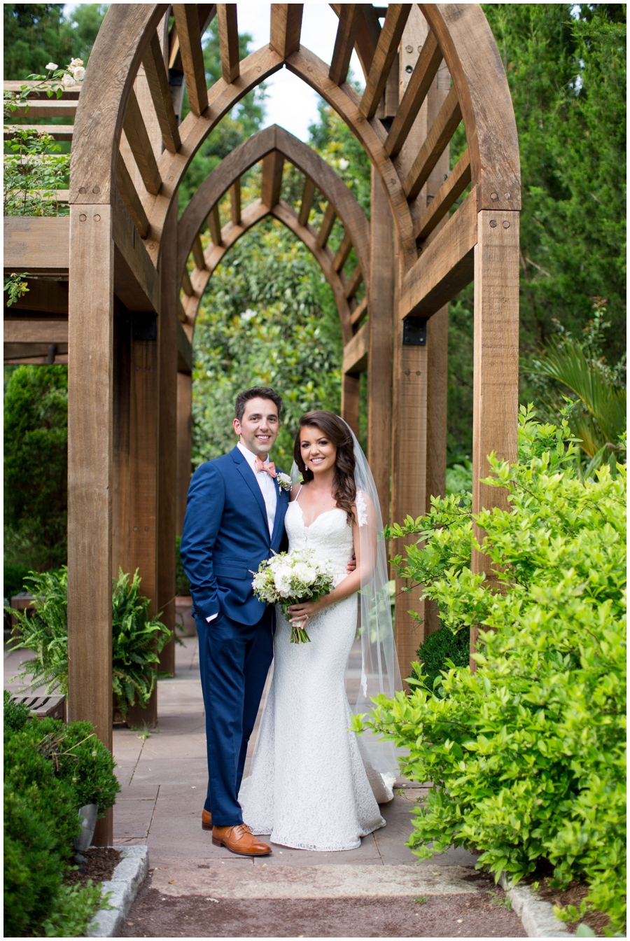 bride and groom photo at Sarah P Duke Memorial Gardens